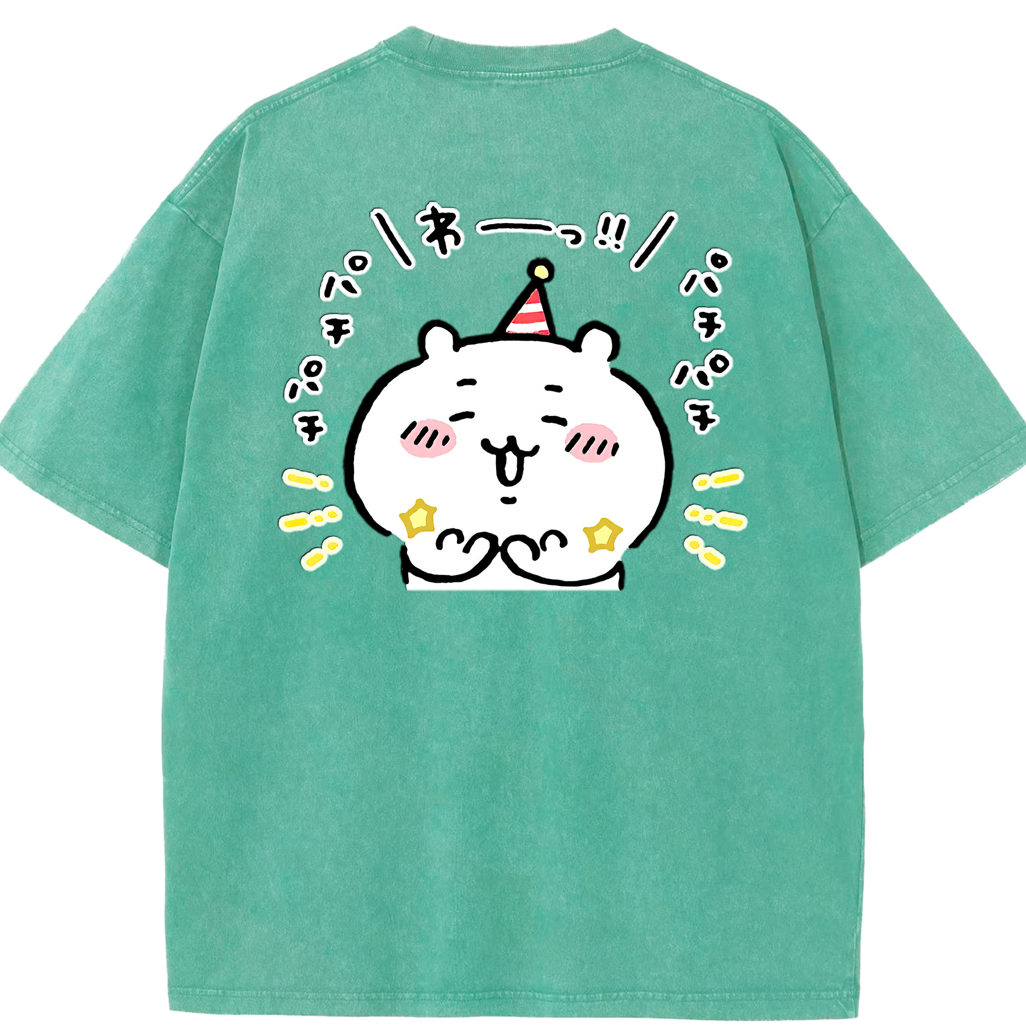 （画像用） ちいかわ ちいかわ Chii-kawa chiikawa 綿100% ヴィンテージ風 半袖Tシャツ（背面プリント）